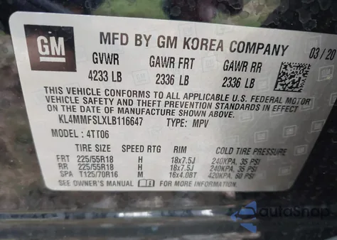 2020 Buick Encore Gx Fwd Essence from USA, damaged, VIN KL4MMFSLXLB116647